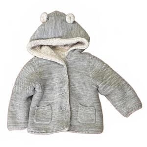 Baby Gap Sherpa Lined Button-Up Bear Jacket 18-24M